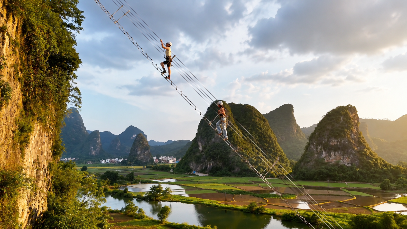 Yangshuo Cycling & Via Ferrata Day Tour